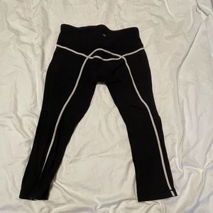 Black with white stripe (in lulu pattern) leggings